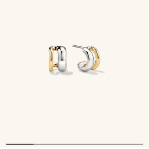 Mejuri Duet Mixed Huggie Hoops Silver & Gold